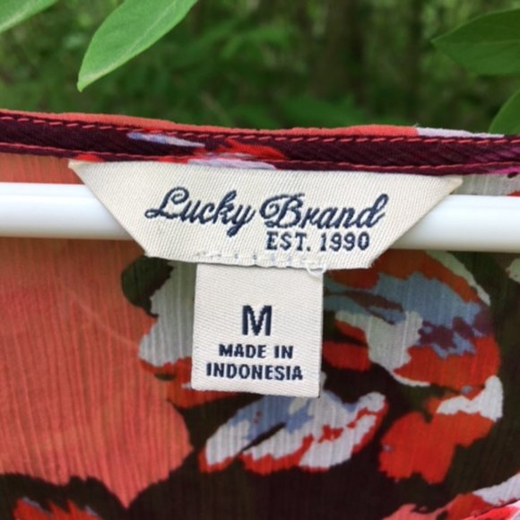 Beautiful Gauze like NWOT Lucky Brand Top M - Picture 4 of 5